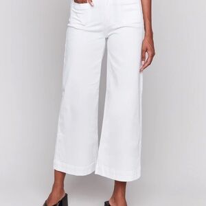 CHARLIE B White Wide Leg Crop Jeans